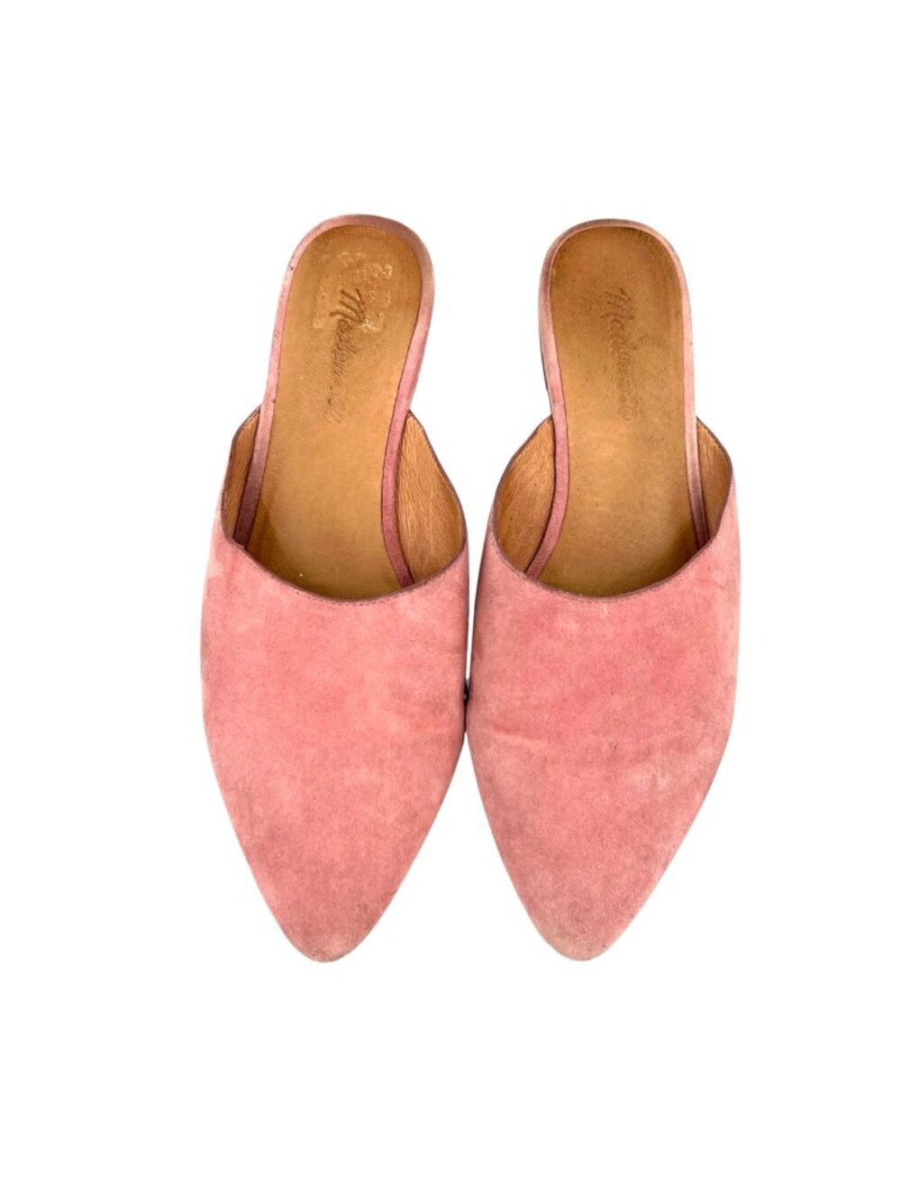 Madewell Remi Pink Pastel Suede Mule Flats Pointed Toe Shoes Size 7 Quiet Luxury